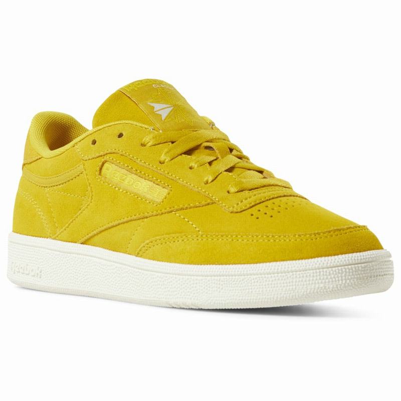 Tenisi Reebok Club C 85 Dama Galbeni/Albi Romania PY7148ZO